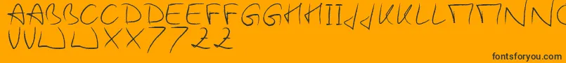 WoodieS-Schriftart – Schwarze Schriften auf orangefarbenem Hintergrund