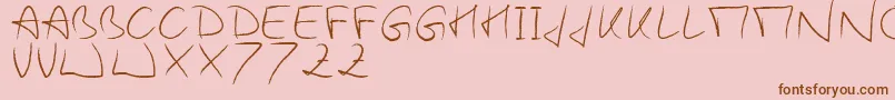 WoodieS Font – Brown Fonts on Pink Background