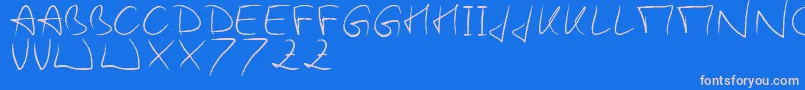 WoodieS Font – Pink Fonts on Blue Background