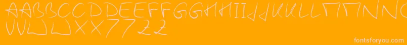 WoodieS Font – Pink Fonts on Orange Background