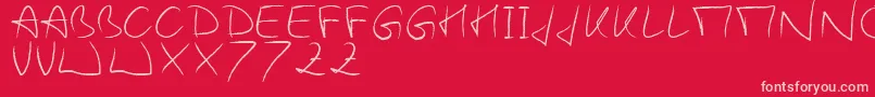 WoodieS Font – Pink Fonts on Red Background