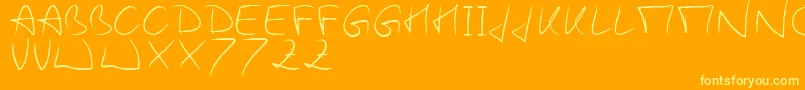WoodieS Font – Yellow Fonts on Orange Background