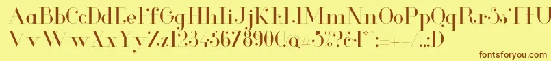 GlamorLight Font – Brown Fonts on Yellow Background