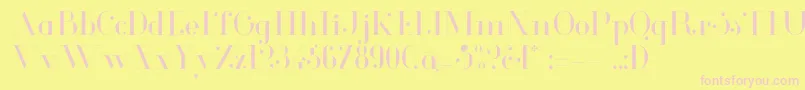 GlamorLight Font – Pink Fonts on Yellow Background
