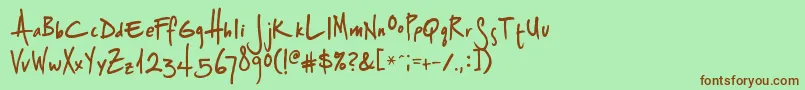 Splurge Font – Brown Fonts on Green Background
