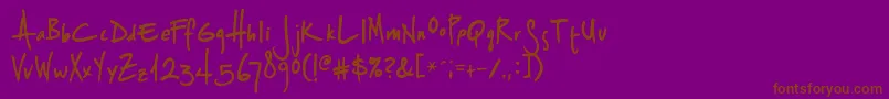 Splurge-fontti – ruskeat fontit violetilla taustalla