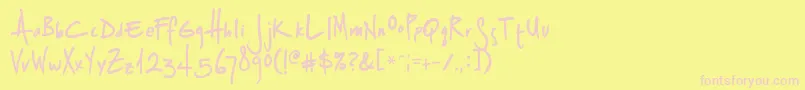 Splurge-fontti – vaaleanpunaiset fontit keltaisella taustalla