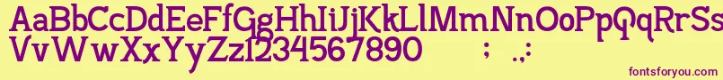PajarakanStuds Font – Purple Fonts on Yellow Background