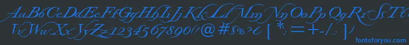 Windsorsword Font – Blue Fonts on Black Background