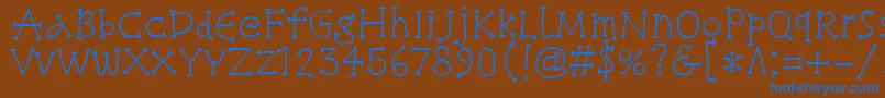 SnowburstoneRegular Font – Blue Fonts on Brown Background