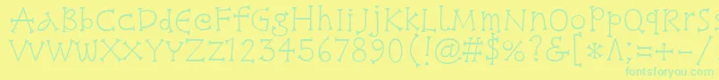 SnowburstoneRegular Font – Green Fonts on Yellow Background