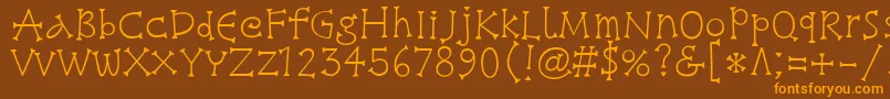 SnowburstoneRegular Font – Orange Fonts on Brown Background