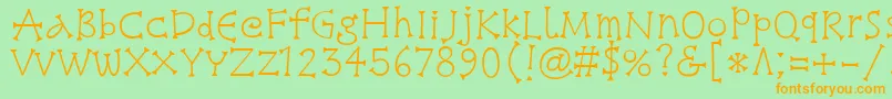 SnowburstoneRegular Font – Orange Fonts on Green Background