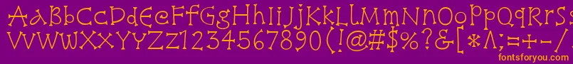 SnowburstoneRegular Font – Orange Fonts on Purple Background