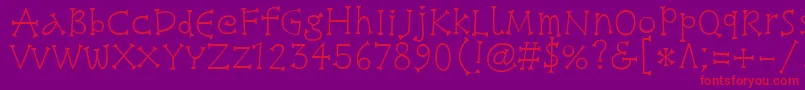 SnowburstoneRegular Font – Red Fonts on Purple Background