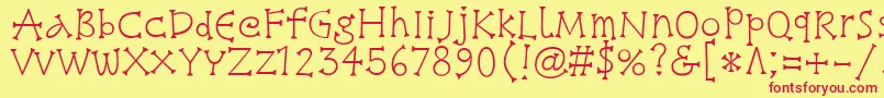 SnowburstoneRegular Font – Red Fonts on Yellow Background