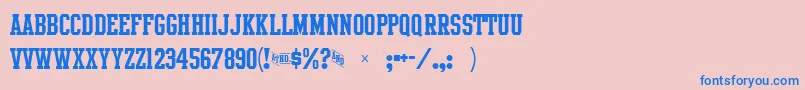 Intramural Font – Blue Fonts on Pink Background