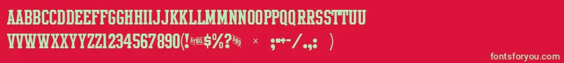 Intramural Font – Green Fonts on Red Background