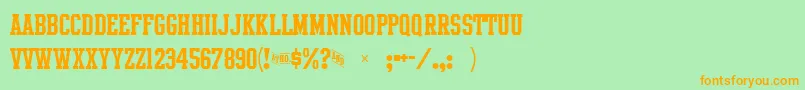 Intramural Font – Orange Fonts on Green Background