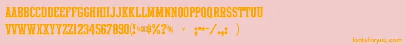 Intramural Font – Orange Fonts on Pink Background