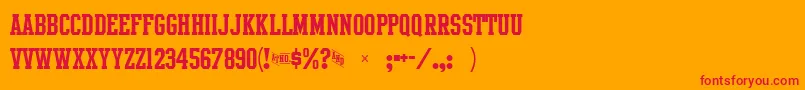 Intramural Font – Red Fonts on Orange Background