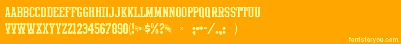 Intramural Font – Yellow Fonts on Orange Background