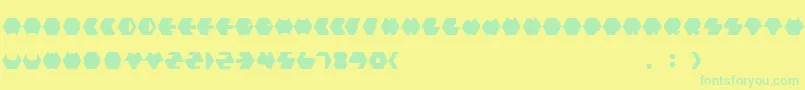 Payopony Font – Green Fonts on Yellow Background