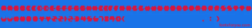 Payopony Font – Red Fonts on Blue Background