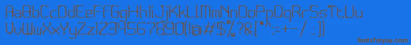 Conductive1.1-Schriftart – Braune Schriften auf blauem Hintergrund