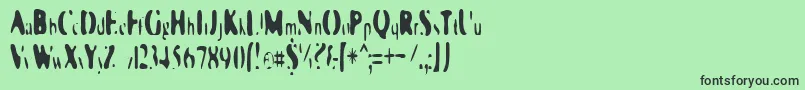 フォントGalaxiaSingularity – 緑の背景に黒い文字