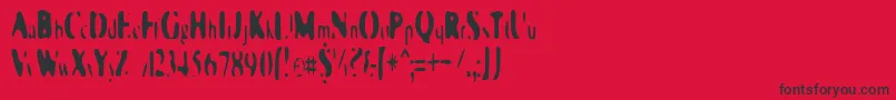 フォントGalaxiaSingularity – 赤い背景に黒い文字