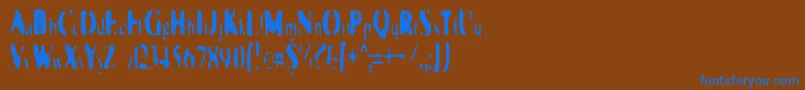 フォントGalaxiaSingularity – 茶色の背景に青い文字