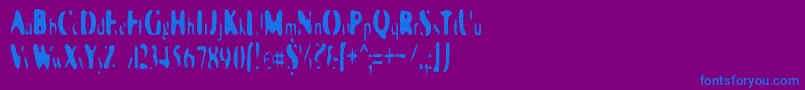 フォントGalaxiaSingularity – 紫色の背景に青い文字