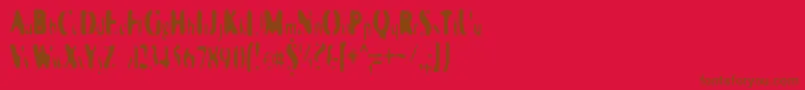 フォントGalaxiaSingularity – 赤い背景に茶色の文字