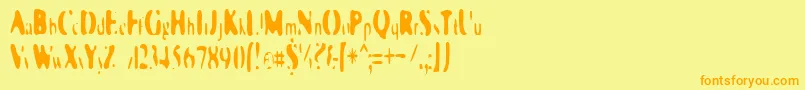 GalaxiaSingularity Font – Orange Fonts on Yellow Background