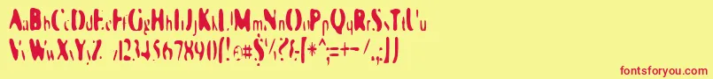 GalaxiaSingularity Font – Red Fonts on Yellow Background