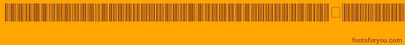 Code39HochLogitogo-fontti – ruskeat fontit oranssilla taustalla