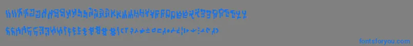 フォントSquiznorbb – 灰色の背景に青い文字