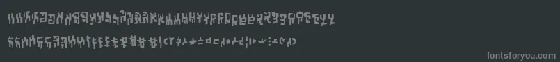 フォントSquiznorbb – 黒い背景に灰色の文字