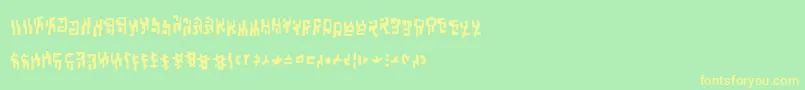 Шрифт Squiznorbb – жёлтые шрифты на зелёном фоне