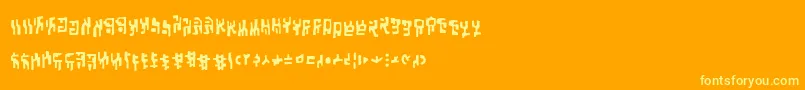 フォントSquiznorbb – オレンジの背景に黄色の文字