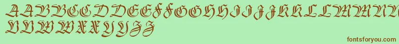 Шрифт Thannhaeuser – коричневые шрифты на зелёном фоне