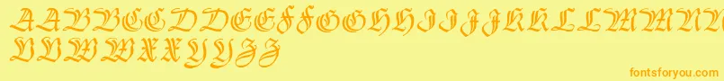 Thannhaeuser Font – Orange Fonts on Yellow Background