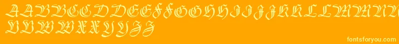 フォントThannhaeuser – オレンジの背景に黄色の文字