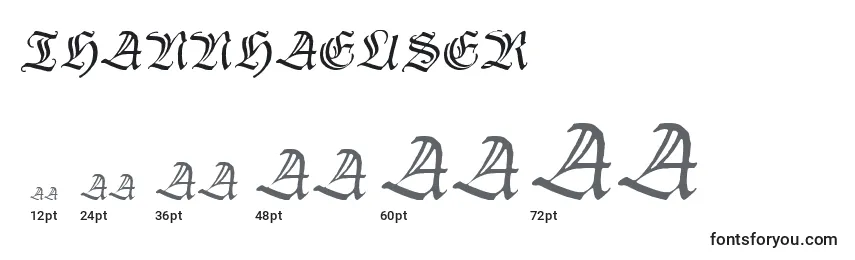 Размеры шрифта Thannhaeuser