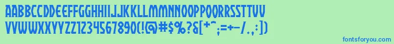 フォントPraetoriumBb – 青い文字は緑の背景です。