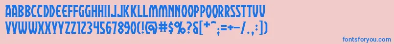 フォントPraetoriumBb – ピンクの背景に青い文字