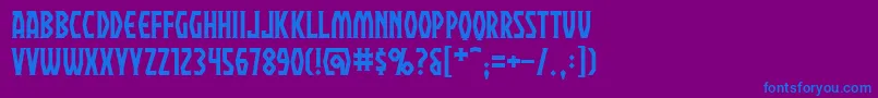 フォントPraetoriumBb – 紫色の背景に青い文字