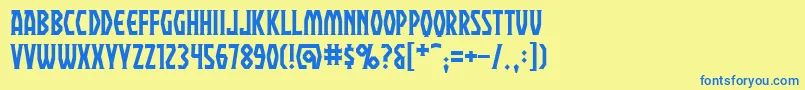 PraetoriumBb Font – Blue Fonts on Yellow Background