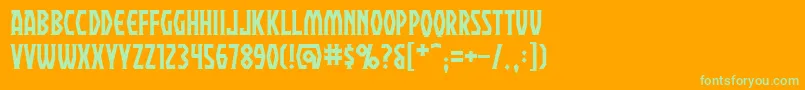 PraetoriumBb Font – Green Fonts on Orange Background